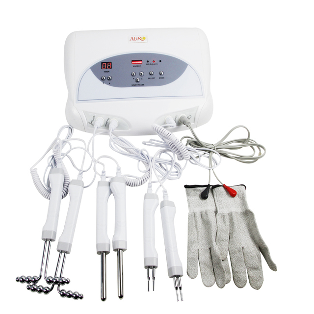 Au-8405 Beauty Bio Current Electricurrent Machine with Magic Gloves for Facial and Neck Massage