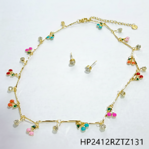 Set di gioielli di lusso 3 pezzi con Pom Pom Design da donna strass oro perla di diamante per divertimento accessorio da sposa Casual regalo perfetto - Product Image 1