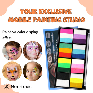 Kit de Pintura Facial de 12 Colores Degradados Lavables, Kit de Pintura Facial de Arcoíris para Niños - Product Image 2