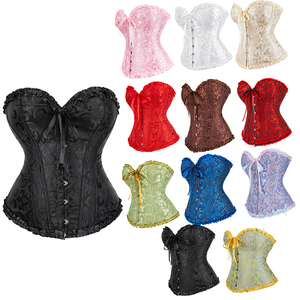 <span class=keywords><strong>Corsetto</strong></span> Sexy da Donna in Jacquard, <span class=keywords><strong>Taglie</strong></span> <span class=keywords><strong>Forti</strong></span>, Stile Vintage Floreale con Fibbia, Modellante per la Vita, Bustier Overbust - Product Image 1