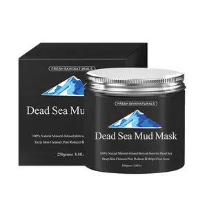 Máscara facial hidratante para clareamento, clareamento profundo preto de lama do mar morto para cuidados com a pele