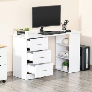 Computer <strong>Desk</strong> with 3 Drawers and 3 <strong>Shelves</strong> Wooden Kids Study <strong>Desk</strong> for Bedroom and Office - Product Image 1