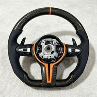 Volant de voiture en cuir et fibre de carbone sèche Orange Stitch CS Model pour BMW F30 F10 E60 E90 E46 E92 X3 X5 F20 F25 M2 F87 M3