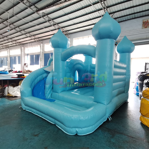 Château gonflable commercial pour enfants, avec toboggan, bleu, pour fêtes en plein air - Product Image 2