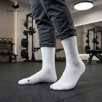 Chaussettes de basketball pour hommes, blanches, de qualité supérieure, en gros d'usine, épaisses, tricotées, amortissantes, antidérapantes, personnalisables
