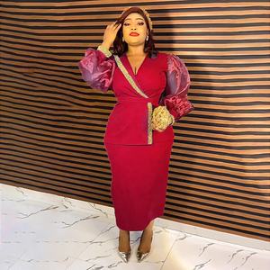 Robes africaines de grande taille pour femmes, ensemble deux pièces, hauts, jupes, costumes Dashiki Ankara, robe de soirée de mariage, tenues arabes, collection 2025 - Product Image 2