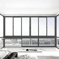 Ventanas Corredizas de Aluminio con Rotura de Puente Térmico Personalizadas de Fábrica, Aislamiento Acústico para Balcón Comercial