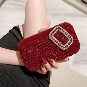 Mode Elegante Luxus Diamond Bling Frauen Handtaschen Damen Ketten beutel Party Prom Bankett Clutch Geldbörsen Samt Abend taschen - Product Image 1