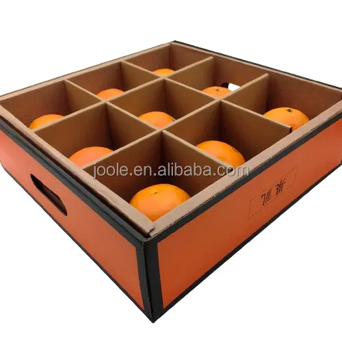Caja de cartón de embalaje personalizada de frutas, naranjas, manzanas y peras con compartimentos, caja personalizada