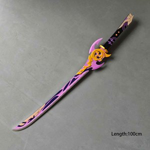 Venta caliente 120cm Wolf Tombstone Diluc Ragnnindr Cosplay Prop simulación Anime espada de juguete de madera - Product Image 5