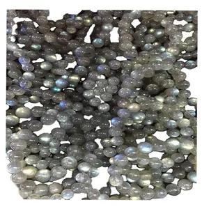 Bracelets en perles de Labradorite naturelles, 2 pièces, bijoux en pierres lisses et semi-précieuses, jaune et bleu - Product Image 1