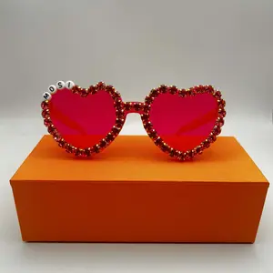 MOSI Customizable 2024 Luxury Designer Women Rimless Custom Heart Sunglasses One Piece Beach Lenses Eyeglasses Frames