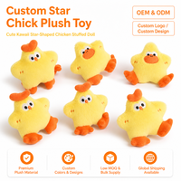 Set Mainan Boneka Star Chick Kuning Berpuncak Paruh Kaki Berselaput Gantungan Kunci OEM ODM Kustom Grosir Partai Besar