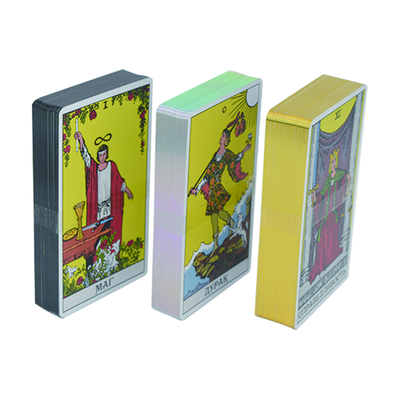 Manufacturer Wholesale custom printing playing game card 46/78/80 Cards Gold Gilt Silver Edges Tarot Oracle Cards