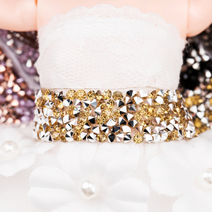 เทปตกแต่งคริสตัลเรซิ่นแฟชั่น ขนาด 1 หลา/ม้วน กว้าง 1 ซม. 1.5 ซม. สำหรับตกแต่งรองเท้า งาน DIY สายรัดเสื้อผ้า หมวก - Product Image 5