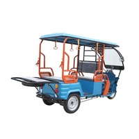 Tricycle Passager Électrique Bajaj Taxi Tuk Tuk, Tricycle Électrique 1000W 4 Places, Rickshaw Couvert avec Toit