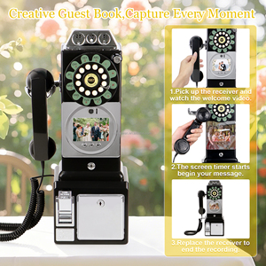 1080P Video Guest Book-Antique Wall Phone <strong>Camera</strong> With 32GB Memory For Wedding Party Photo Booth Video Message Book - Product Image 5