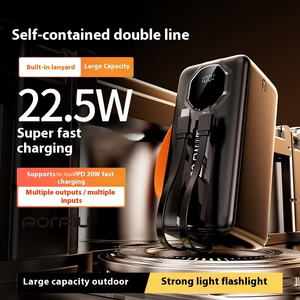 Porpiu แบตเตอรี่สำรองความจุสูง50000มิลลิแอมป์ต่อชั่วโมง, โคมไฟตั้งแคมป์กลางแจ้งสายพานตนเองกำลังไฟ22.5วัตต์ชาร์จเร็วมากแหล่งจ่ายไฟเคลื่อนที่สำหรับแอปเปิ้ล - Product Image 3