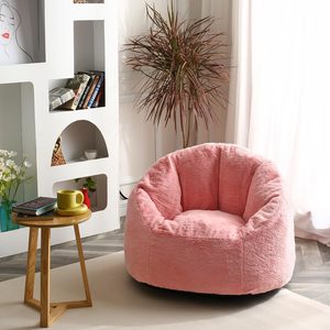Pouf a <span class=keywords><strong>Sacco</strong></span> in Pelliccia Marrone per Adulti con Imbottitura in Schiuma, Include Rivestimento Rimovibile e Lavabile in Lavatrice - Product Image 3