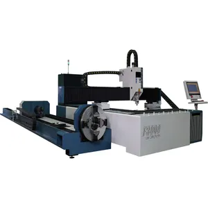 Mesin Pemotong Laser Serat CNC, Peralatan Industri Laser Raycus/Plat IPG dan Tabung CNC dengan Perangkat Putar