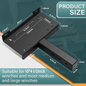 Nouveau <span class=keywords><strong>support</strong></span> de treuil universel de 2 pouces pour <span class=keywords><strong>attelage</strong></span> de véhicule tout-terrain (ATV), UTV, tracteur de pelouse/jardin, en acier avec goupille et clip - Product Image 3