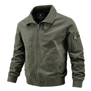 Chaqueta de aviador para hombre con logotipo personalizado, nueva, para primavera y otoño, holgada, talla grande, estilo informal, de algodón fino, para actividades al aire libre, juvenil y a la moda. - Product Image 6