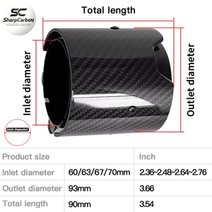 Embout d'échappement en fibre de carbone M Performance pour <span class=keywords><strong>BMW</strong></span> M2/<span class=keywords><strong>M3</strong></span>, modification de silencieux automobile, tuyau d'échappement noir - Product Image 2