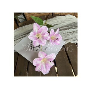 Fleurs d'amarilles artificielles Jinxi en soie à 3 têtes pour décorations de mariage et de maison - Product Image 5
