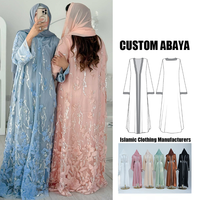 Sharut Abaya Factory Personnalisée Luxe EID Kimono Islamique Robe Femme Musulmane Floral Texturé 3D Magnifique Abaya Modeste Dubaï 2025