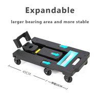 Chariot pliable de 330 lb à usage intensif avec 7 roues de réservoir Chariot à bagages pliable pour camion à main