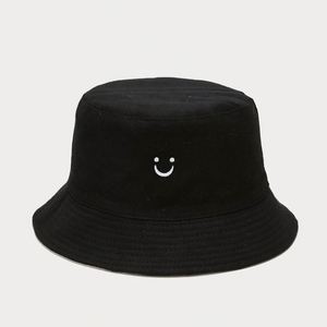 Wholesale Smile Face Unisex Cotton Custom 3D Embroidery Logo Reversible Bucket <b>Hat</b> <b>for</b> Casual Cycling - Product Image 6