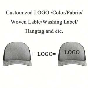 Casquette de baseball à 6 panneaux avec patch en cuir brodé personnalisé, casquettes trucker, casquettes Richardson en mesh personnalisées 112 - Product Image 3