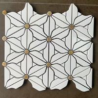 Revêtement de sol en marbre naturel, mosaïque de luxe polie moderne, murs décoratifs, crédence de cuisine et salle de bain découpée sur mesure