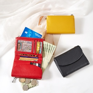 <b>Ladies</b> Zipper <b>Wallet</b> with Multi-Card Slots Genuine Leather Water-Resistant and Polyester Lined for Daily Use - Product Image 2