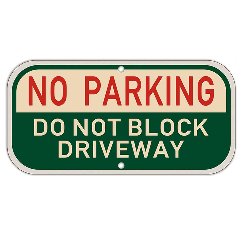 GicnKeuz Do Not Block Driveway Sign - 14x10 Inch Reflective Aluminum Sign With 36" Heavy Duty Metal Stakes