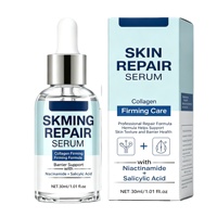 Sérum Visage Raffermissant au Collagène Marque Blanche, à la Nicotinamide et à l'Acide Salicylique – Hydratant, Réparateur, Affinant les Pores, Unisexe, pour Usage Domestique