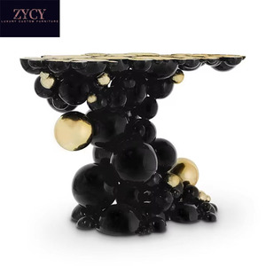 <span class=keywords><strong>Mesa</strong></span> Consola de Acero Inoxidable Artística Moderna de Lujo con Forma de Burbuja Tallada en Espuma, Acepta OEM ODM, Compra Personalizada, Muebles de Diseño - Product Image 6