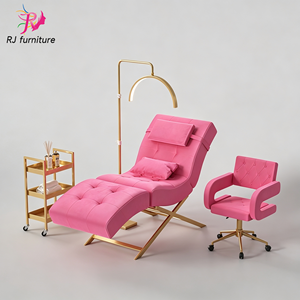 Cama Plegable Moderna para Salón de Belleza, para Cejas y Pestañas, con Base Dorada de Lujo, Ajustable, para Uso Escolar - Product Image 6