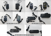 Adaptador de Corriente de Voltaje Ajustable de 3V-12V 1A/2A/3A/5A con Control de Velocidad, Temperatura y Brillo Continuo para LED