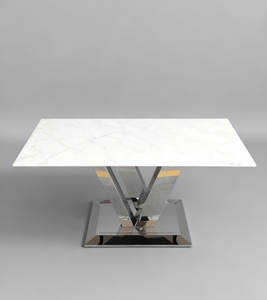 Bàn đá cẩm thạch tự nhiên cho đá ngọc trắng Bàn Ăn Hiện đại 1600*800 đồ nội thất tùy chỉnh cho nhà bếp biệt thự sử dụng ngoài trời - Product Image 1