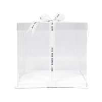 Boîtes à gâteaux transparentes en PET de 2 mm avec fenêtre, finition brillante, design personnalisé, emballage alimentaire recyclable pour mariages - Vente en gros