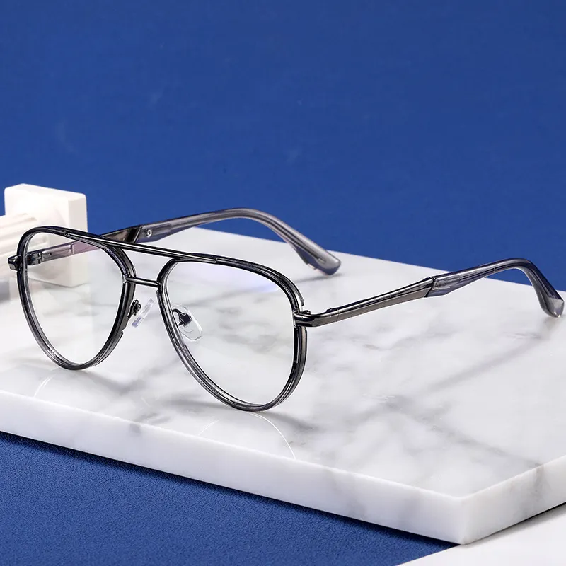 97730 nuevo ultraligero de moda TR doble haz gafas grandes Retro óptico prescripción gafas marco hombres
