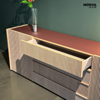 Meuble de salon/salle à manger NORYA en bois massif de luxe, design moderne, grande capacité, écologique, durable, design modulaire, 4 tiroirs