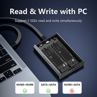 Carcasa Externa para SSD M2 NVME SATA de 20 Gbps, Carcasa RAID SATA NVME M.2 para SSD NVME SATA M.2 2230 2242 2260 2280