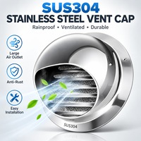 Capot d'aération mural anti-corrosion en acier inoxydable SUS304 épaissi avec grille anti-insectes pour cuisine et extérieur