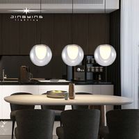 Suspension moderne en aluminium pour artiste avec LED blanc chaud pour la maison, le bureau et le comptoir de bar