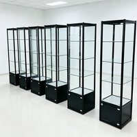 Vitrine de présentation sectionnelle moderne en alliage d'aluminium personnalisée pour boutique, avec logo sur mesure, pour magasin de détail