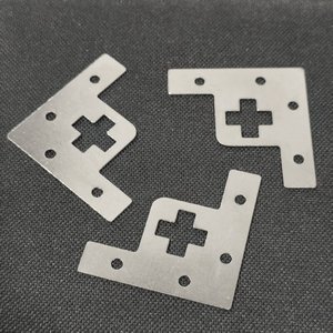 Support d'angle en forme de L en acier au carbone, 4 trous, plaqué argent, pour connexion de cadres photo - Product Image 2