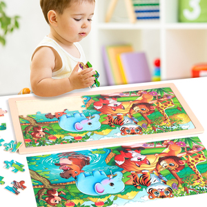 Puzzle Personalizzato da 72 Pezzi con Animali, <span class=keywords><strong>Giochi</strong></span> da Tavolo Educativi, Puzzle di Cartoni Animati con Dinosauri e Auto <span class=keywords><strong>per</strong></span> Bambini e Bambine - Product Image 3