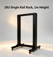 Rack ouvert monorail à double colonne 19 pouces 18U 550*1000*120MM en acier laminé à froid SPCC, profondeur 120 mm, mobile